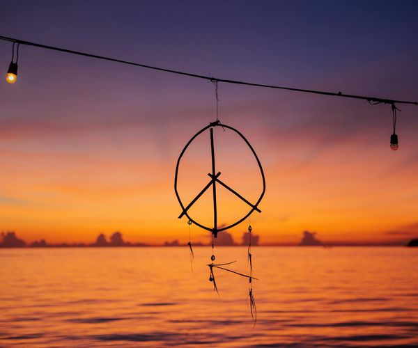 A serene landscape at dusk symbolizing peace and tranquility.